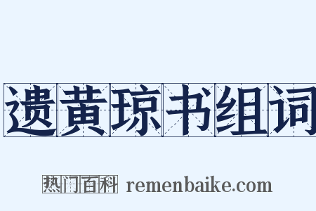 遗黄琼书组词是什么意思的图片